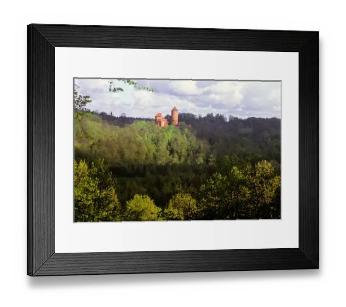 Framed Print : Historic Turaida Castle on the lushly forested banks of the Gauja River in the Gauja National Park