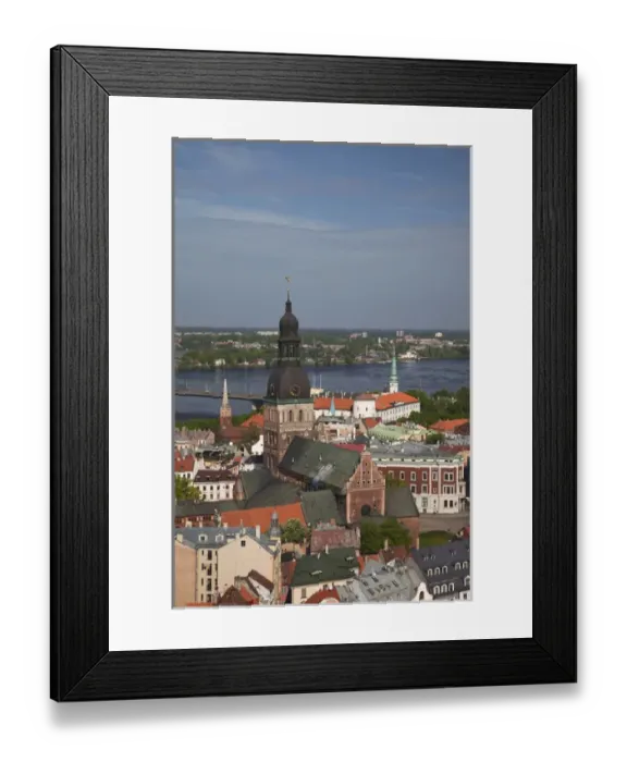 Framed Print : Latvia, Riga, Old Riga, Vecriga, Dome Cathedral and elevated town view Framed Print : Latvia, Riga, Old Riga, Vecriga, Dome Cathedral and elevated town view