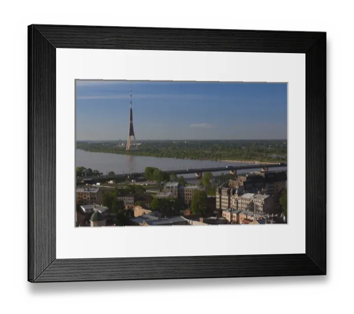 Framed Print : Latvia, Riga, Vecriga, Old Riga, elevated view of Daugava River and TV Tower Framed Print : Latvia, Riga, Vecriga, Old Riga, elevated view of Daugava River and TV Tower