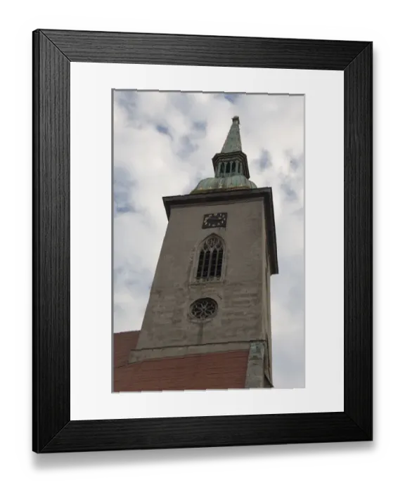 Framed Print : Slovakia, Bratislava. Coronation Church, clock & bell tower