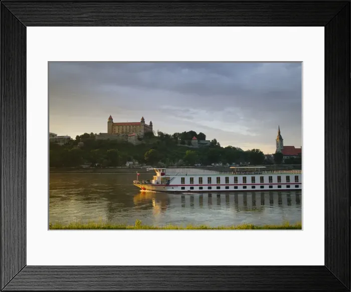 Framed Print : Bratislava Castle by the Danube River, Slovakia Framed Print : Bratislava Castle by the Danube River, Slovakia