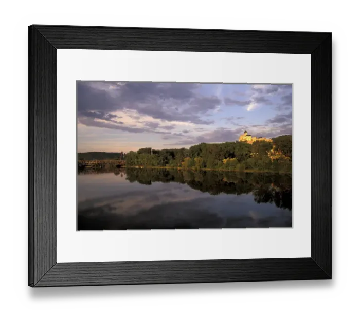 Framed Print : Europe, Slovakia, West Slovakia, Trencin Trencin Castle at sunset, reflected in Framed Print : Europe, Slovakia, West Slovakia, Trencin Trencin Castle at sunset, reflected in