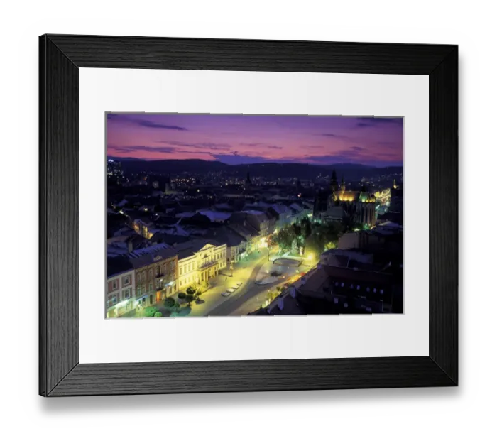 Framed Print : Europe, Slovakia, Kosice. Cathedral of St. Elizabeth and town view at dusk Framed Print : Europe, Slovakia, Kosice. Cathedral of St. Elizabeth and town view at dusk