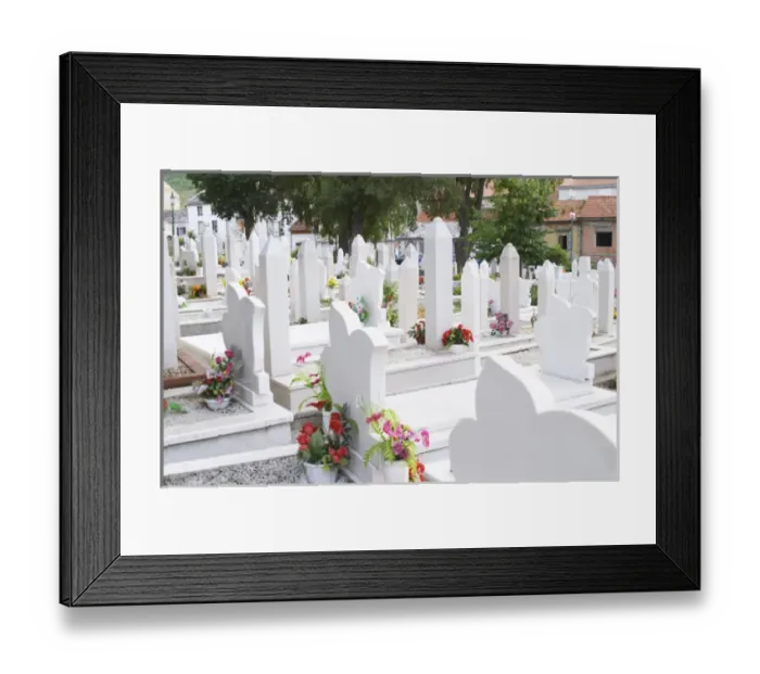 Framed Print : A graveyard with many recent tombs from the war with white tombstones. Along Marsala Framed Print : A graveyard with many recent tombs from the war with white tombstones. Along Marsala
