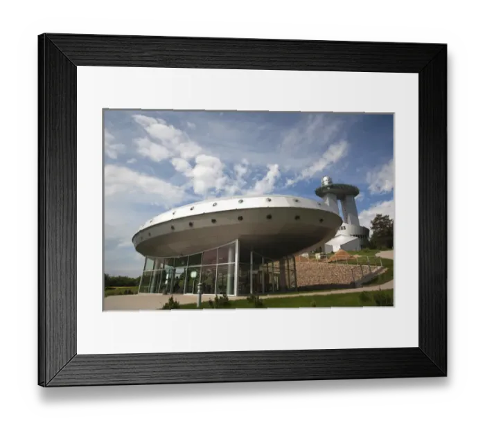 Framed Print : Lithuania, Eastern Lithuania, Moletai, Lithuanian Ethnocosmology Museum buildings