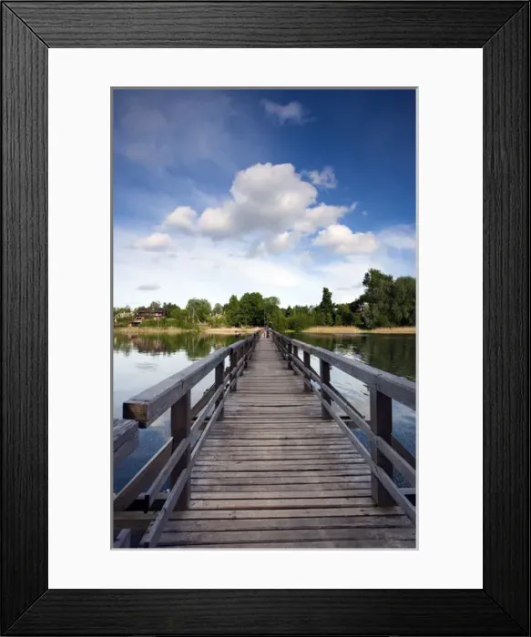 Framed Print : Lithuania, Trakai, Trakai Historical National Park, Lake Luka footbridge Framed Print : Lithuania, Trakai, Trakai Historical National Park, Lake Luka footbridge