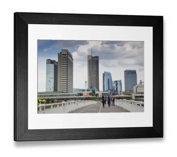 Framed Print : Lithuania, Vilnius, modern buildings of the Snipiskes area by the Neris River Framed Print : Lithuania, Vilnius, modern buildings of the Snipiskes area by the Neris River