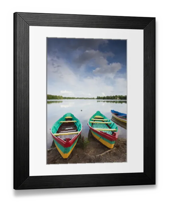 Framed Print : Lithuania, Trakai, Trakai Historical National Park, Lake Luka, boats Framed Print : Lithuania, Trakai, Trakai Historical National Park, Lake Luka, boats