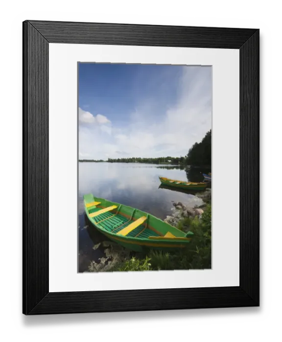 Framed Print : Lithuania, Trakai, Trakai Historical National Park, Lake Luka, boats Framed Print : Lithuania, Trakai, Trakai Historical National Park, Lake Luka, boats