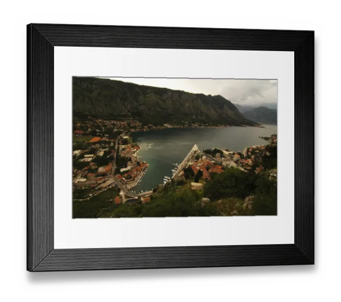 Framed Print : Montenegro, Kotor, small old city built on the seashore in the fjords, composed of