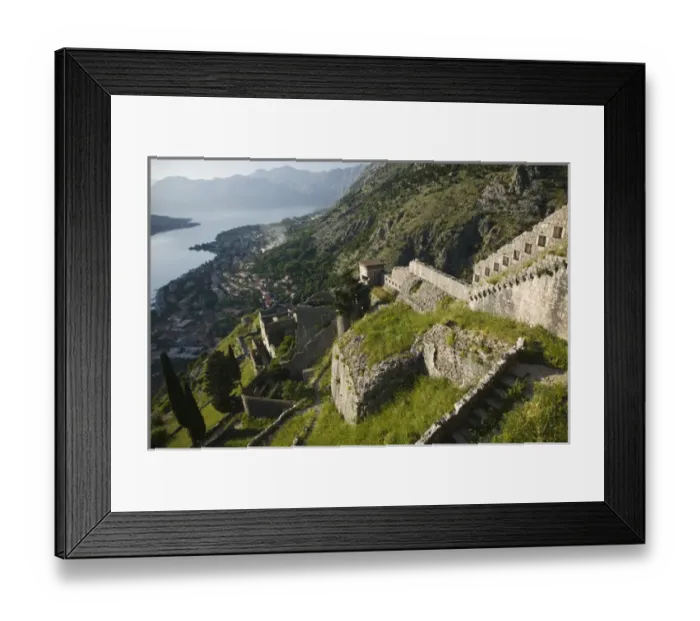 Framed Print : MONTENEGRO, Kotor Bay / Kotor. Trail atop Kotors mountainside fortifications Framed Print : MONTENEGRO, Kotor Bay / Kotor. Trail atop Kotors mountainside fortifications