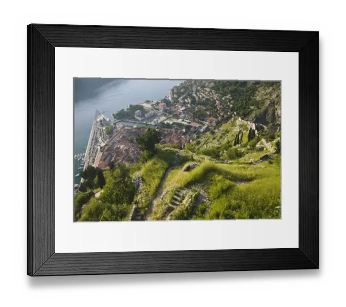 Framed Print : MONTENEGRO, Kotor Bay / Kotor. View of Old Town Kotor from the towns mountainside Framed Print : MONTENEGRO, Kotor Bay / Kotor. View of Old Town Kotor from the towns mountainside
