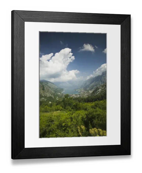 Framed Print : MONTENEGRO, Kotor. Southern Europes Deepest Fjord, Aerial View Framed Print : MONTENEGRO, Kotor. Southern Europes Deepest Fjord, Aerial View