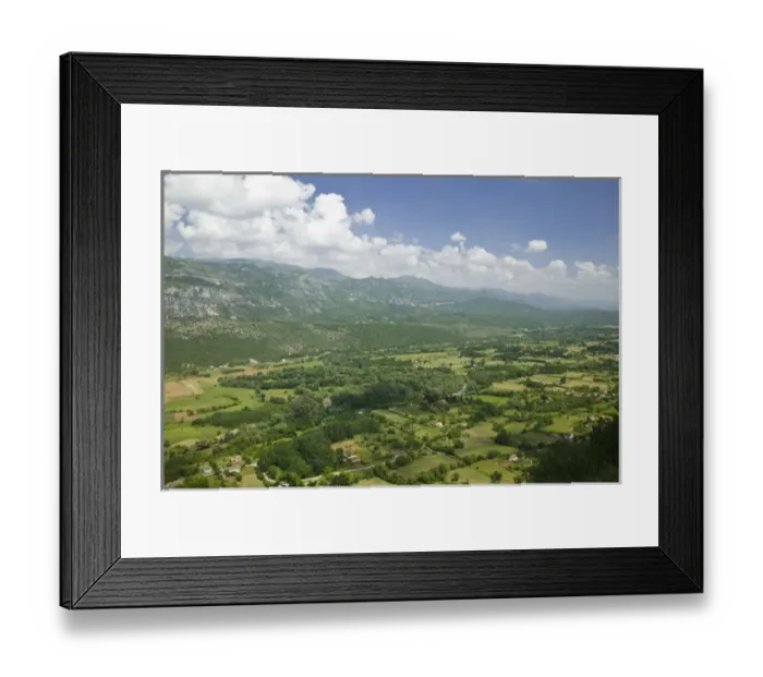 Framed Print : MONTENEGRO, Ostrog Monastery Area. View of the Zeta River Valley by the Ostrog Monastery Framed Print : MONTENEGRO, Ostrog Monastery Area. View of the Zeta River Valley by the Ostrog Monastery