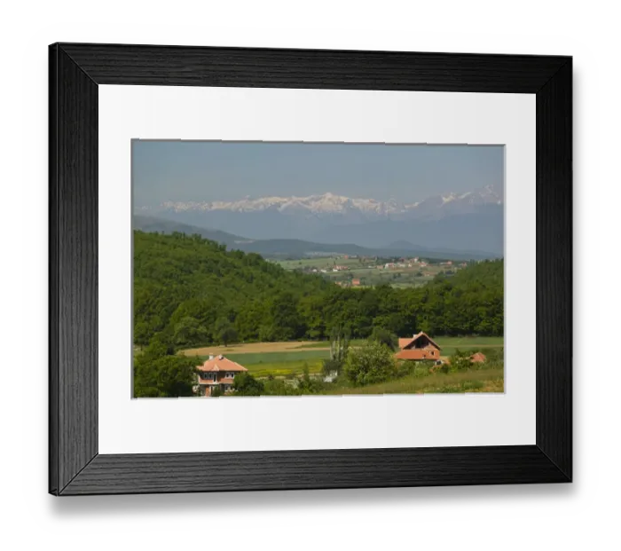 Framed Print : KOSOVO, Balince. View of Muslim village of Balince rebuilt after Kosovo War (1998-1999)