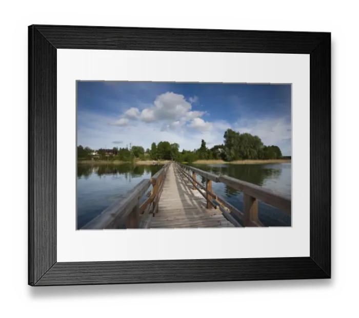 Framed Print : Lithuania, Trakai, Trakai Historical National Park, Lake Luka footbridge Framed Print : Lithuania, Trakai, Trakai Historical National Park, Lake Luka footbridge