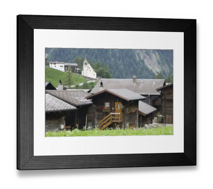 Framed Print : Village of Binn, Binn, Wallis, Switzerland, August 2006 Framed Print : Village of Binn, Binn, Wallis, Switzerland, August 2006