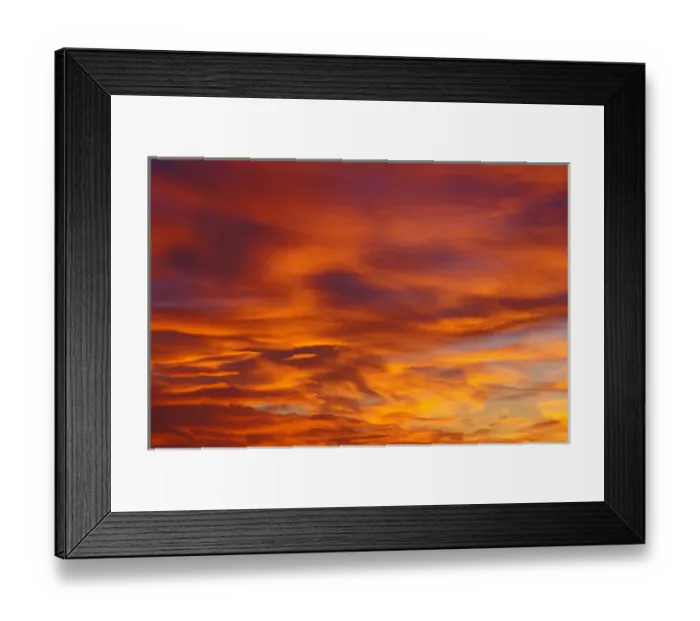 Framed Print : Sunset fills the cloud with a golden red color Framed Print : Sunset fills the cloud with a golden red color