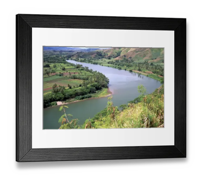 Framed Print : Sigatoka River Seen From Tavuni Hill Fort, Coral Coast, Viti Levu, Fiji Framed Print : Sigatoka River Seen From Tavuni Hill Fort, Coral Coast, Viti Levu, Fiji