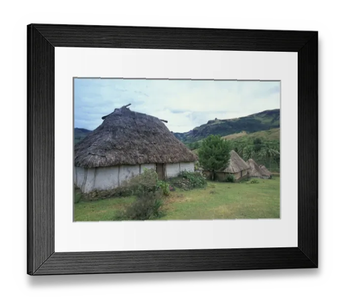 Framed Print : Fiji, Viti Levu, Navala Traditional Bure houses Framed Print : Fiji, Viti Levu, Navala Traditional Bure houses