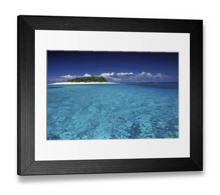 Framed Print : Tonga Islet with white sand and ocean