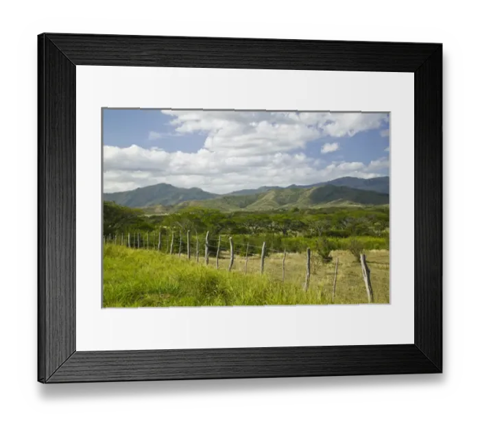 Framed Print : NEW CALEDONIA, North-West Grande Terre Island, Kone. Field and fence Framed Print : NEW CALEDONIA, North-West Grande Terre Island, Kone. Field and fence