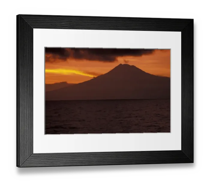 Framed Print : Asia, Papua New Guinea, Kimbe Bay. Volcano at sunset Framed Print : Asia, Papua New Guinea, Kimbe Bay. Volcano at sunset