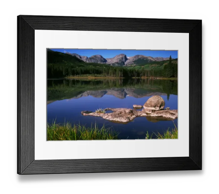 Framed Print : North America, USA, Colorado, Rocky Mountain National Park, Sprague Lake. Reflection Framed Print : North America, USA, Colorado, Rocky Mountain National Park, Sprague Lake. Reflection