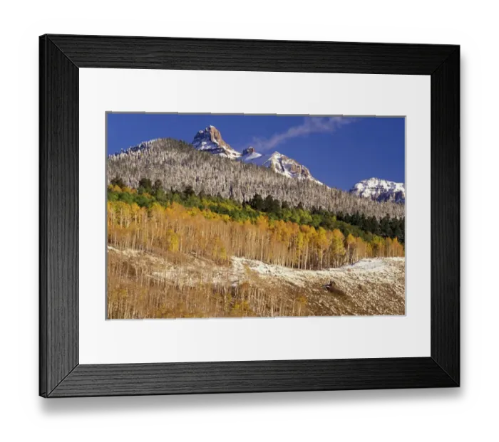 Framed Print : USA, CO, Mt. Sneffels Wilderness. Fall color and mountain landscape