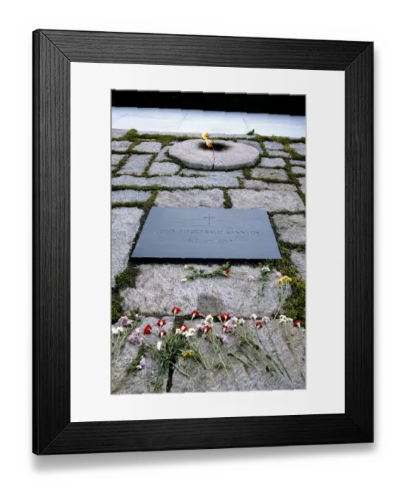 Framed Print : The grave site of President John F. Kennedy and the eternal flame at Arlington National Cemetery Framed Print : The grave site of President John F. Kennedy and the eternal flame at Arlington National Cemetery