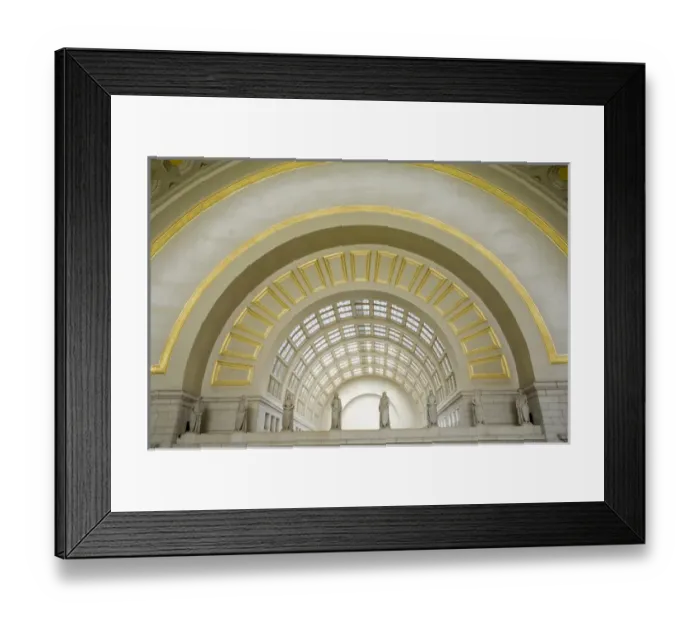 Framed Print : Arches and white granite with gold leaf in Union Station, built 1908, Beaux Arts architecture