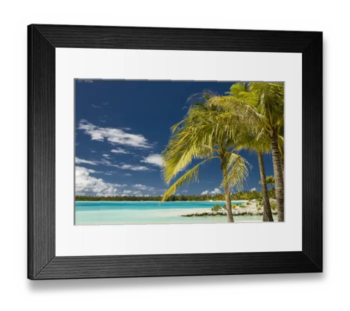 Framed Print : Over the water huts of tropical resort in beautiful Bora Bora
