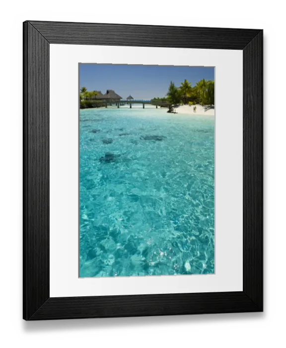 Framed Print : Scenics and grounds of beautiful resort in Bora Bora