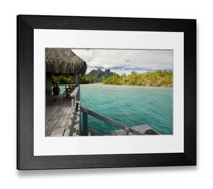 Framed Print : Royale honeymoon over-the-water suite at Bora Bora Nui Resort. PR