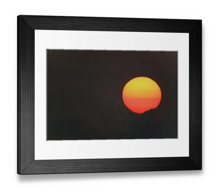 Framed Print : USA, Florida, Blue Cypress Lake. Sunrise orange and yellow globe with clouds. Credit as Framed Print : USA, Florida, Blue Cypress Lake. Sunrise orange and yellow globe with clouds. Credit as
