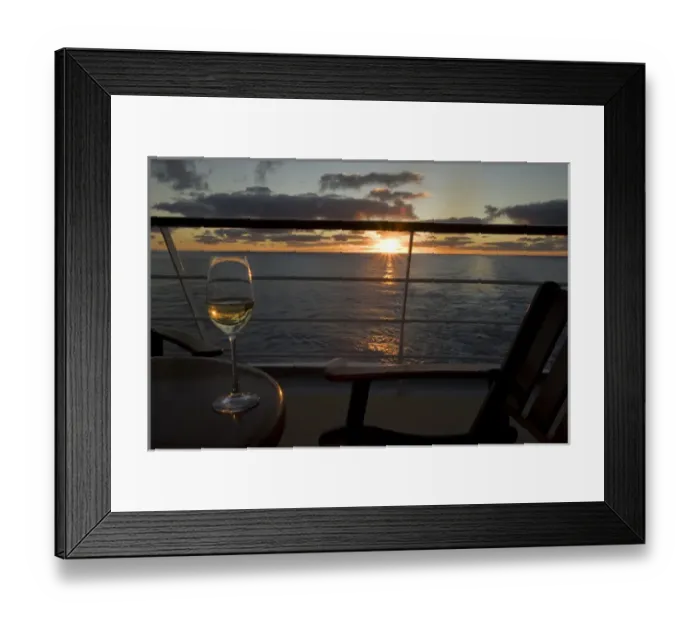 Framed Print : South Pacific, French Polynesia, Cook Islands, Rarotonga. Sunset and wine aboard the Paul Gauguin Framed Print : South Pacific, French Polynesia, Cook Islands, Rarotonga. Sunset and wine aboard the Paul Gauguin