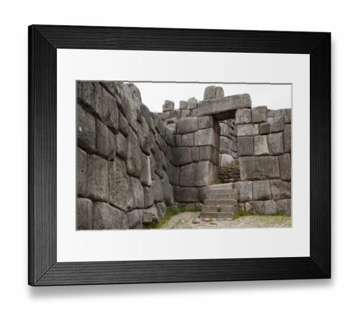 Framed Print : South America, Peru, Cuzco. Inca stone walls, stairs and door at Fort Sacsayhuaman ruins Framed Print : South America, Peru, Cuzco. Inca stone walls, stairs and door at Fort Sacsayhuaman ruins