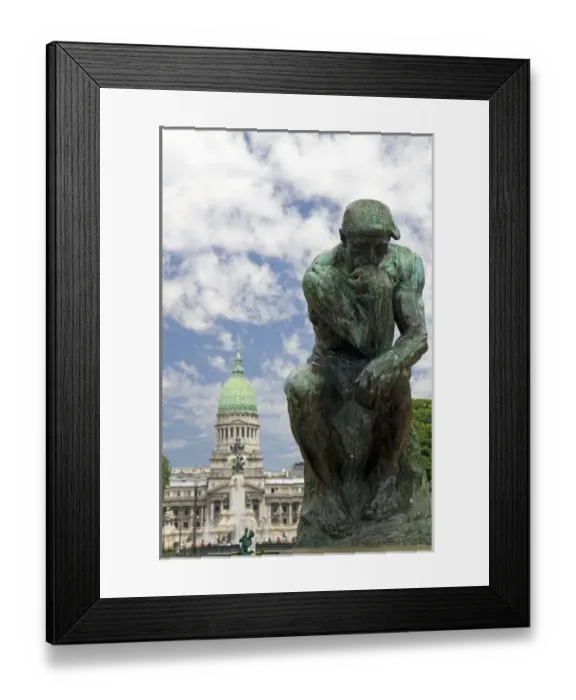 Framed Print : The Thinker sculpture in front of the Argentine National Congress building in Buenos Aires Framed Print : The Thinker sculpture in front of the Argentine National Congress building in Buenos Aires