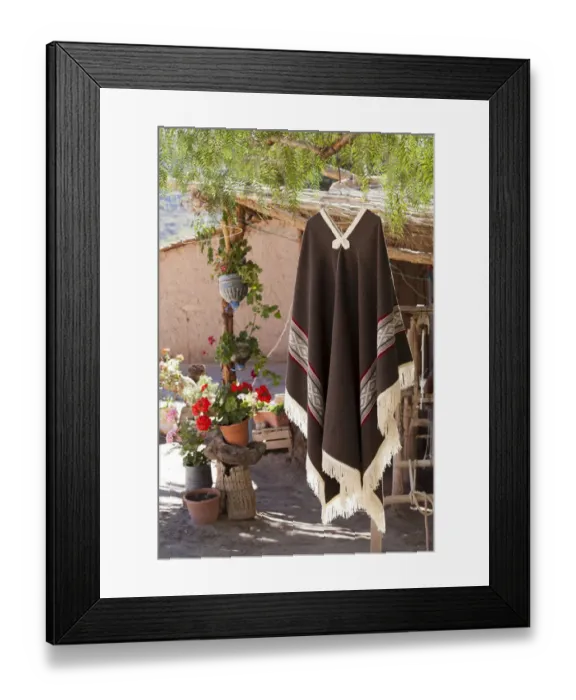 Framed Print : South America, Argentina, Province Salta, Seclantas - Poncho, handmade out of sheep wool