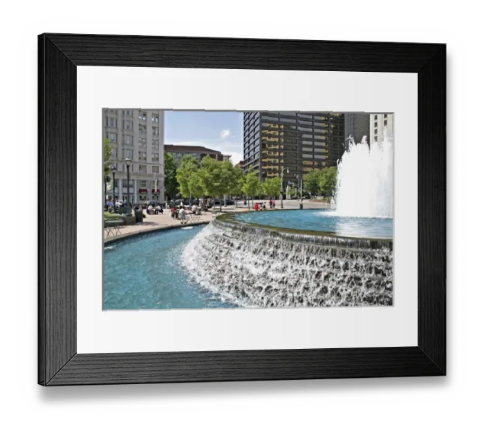 Framed Print : Water fountain in Woodruff Park downtown Atlanta Georgia