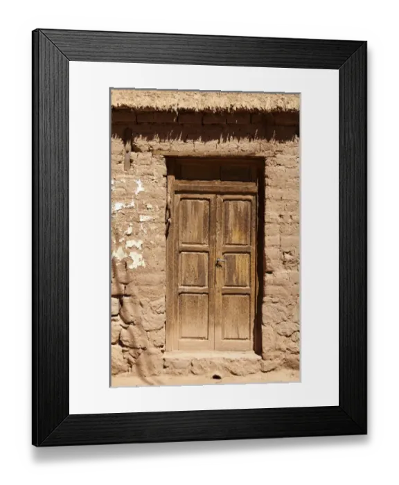Framed Print : South America, Argentina, Province Jujuy - entrance, made out of cactus wood of a Framed Print : South America, Argentina, Province Jujuy - entrance, made out of cactus wood of a