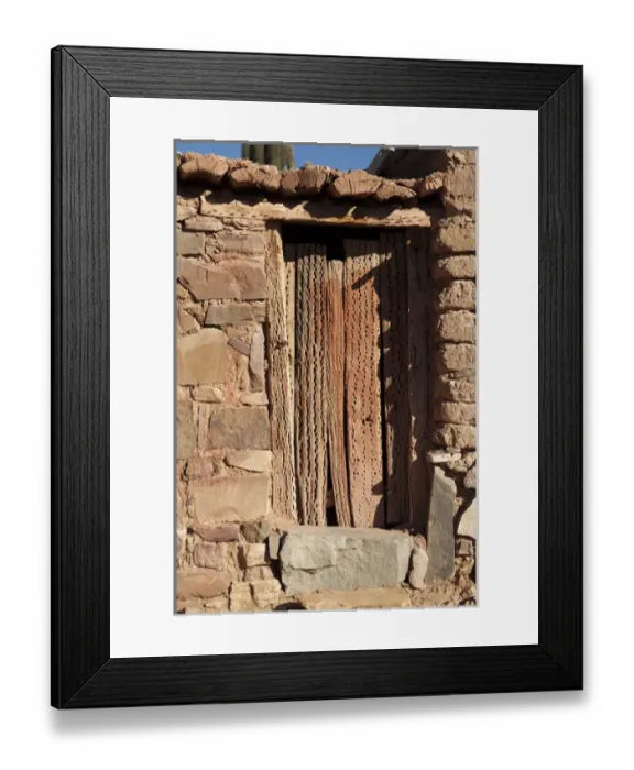 Framed Print : South America, Argentina, Province Jujuy, Tilcara - entrance made out of cactus wood
