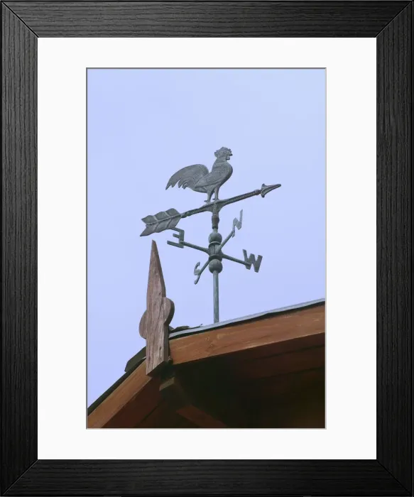 Framed Print : Rooster windwane on top of house, El Calafate, Argentina