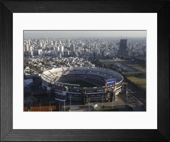Framed Print : Flying to Aeroparque AEP airport in Buenos Aires: Estadio Monumental in Barrio River