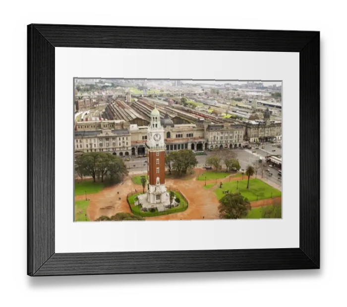 Framed Print : Birds eye view of The Big Ben like clock tower called Torre de los Ingleses
