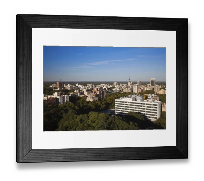 Framed Print : ARGENTINA, Mendoza Province, Mendoza. City view from above Plaza Italia, late afternoon