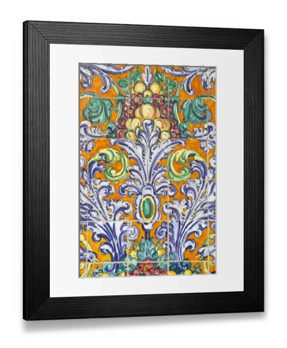 Framed Print : ARGENTINA, Mendoza Province, Mendoza. Tilework detail, Plaza Espana Framed Print : ARGENTINA, Mendoza Province, Mendoza. Tilework detail, Plaza Espana