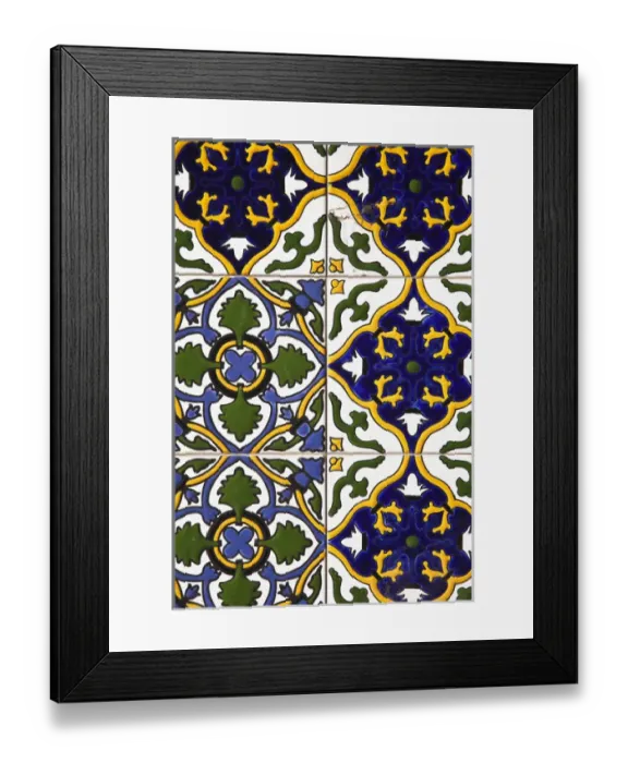 Framed Print : ARGENTINA, Mendoza Province, Mendoza. Tilework detail, Plaza Espana Framed Print : ARGENTINA, Mendoza Province, Mendoza. Tilework detail, Plaza Espana