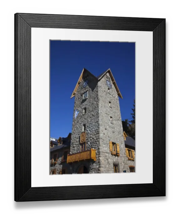 Framed Print : ARGENTINA, Rio Negro Province, San Carlos de Bariloche. Centro Civico clocktower Framed Print : ARGENTINA, Rio Negro Province, San Carlos de Bariloche. Centro Civico clocktower