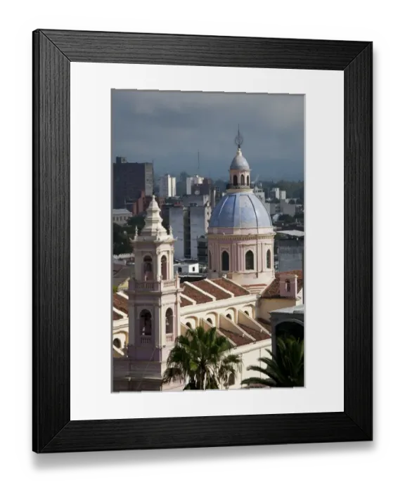 Framed Print : ARGENTINA, Salta Province, Salta. Plaza 9 de Julio and Cathedral, aerial, daytime Framed Print : ARGENTINA, Salta Province, Salta. Plaza 9 de Julio and Cathedral, aerial, daytime